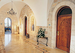 Shalom Foyer of the Mount Zion Hotel built by the Knights Hospitaller, a military order like the Templars